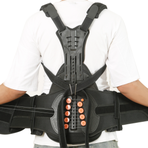 بریس توراکولومبوساکرال سخت اکسپرت با فشار قابل تنظیم قرقره ای 1:6 و بند کراس (TLSO) CURED با پد پشتی قابل تنظیم